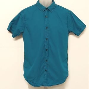 3 for $25- Warehouse One Turquoise Cotton Shirt, Size S